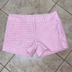 New York & Co 7th Avenue Jacquard Pink and White Dressy Walking Shorts
